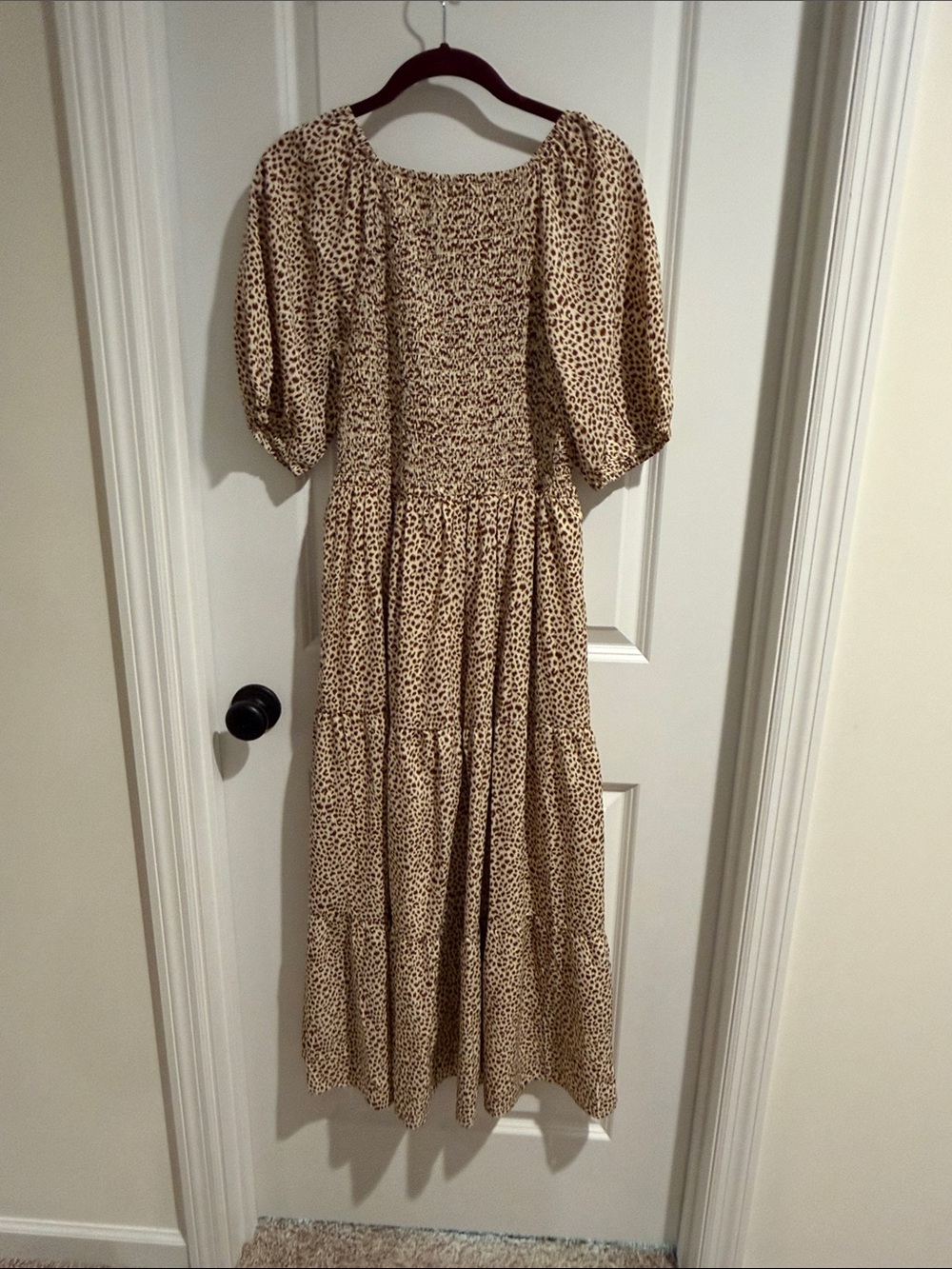 Polagram Beige Leopard-Print Puff-Sleeve Maxi Dress - Picture 3 of 3